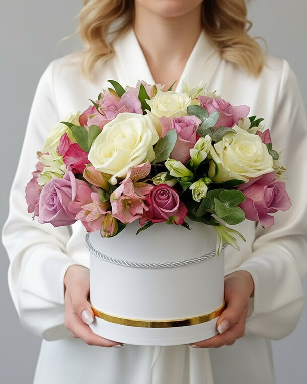 Коробка цветов "венера", артикул F1526741 - 10990 рублей, доставка по городу. Flawery - доставка цветов