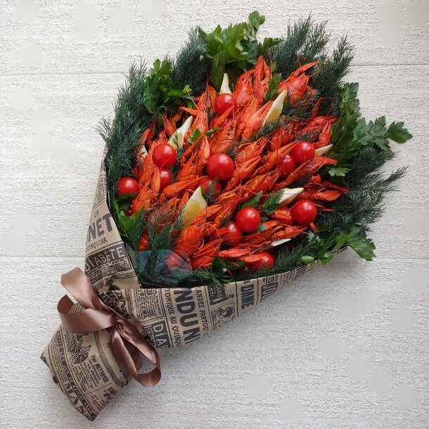 Букет из раков, артикул F1276128 - 5500 рублей, доставка по городу. Flawery - доставка цветов