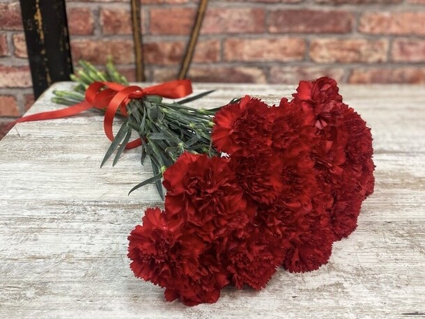 Гвоздика 25 шт, артикул F1416652 - 3990 рублей, доставка по городу. Flawery - доставка цветов