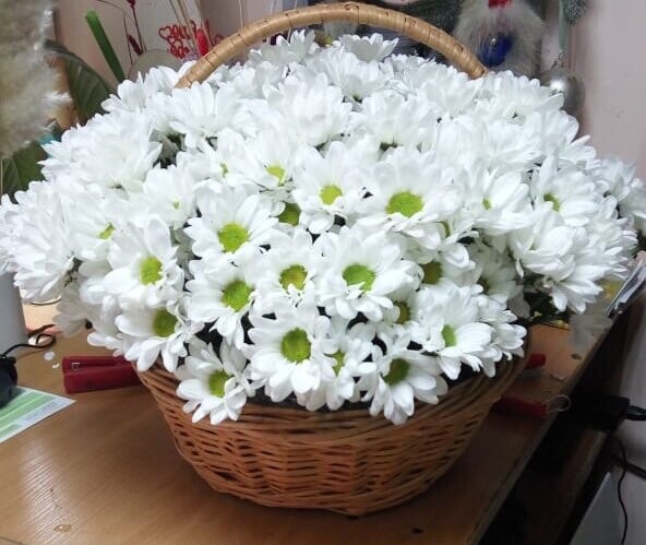 «ромашковая корзина», артикул F61386 - 20372 рублей, доставка по городу. Flawery - доставка цветов