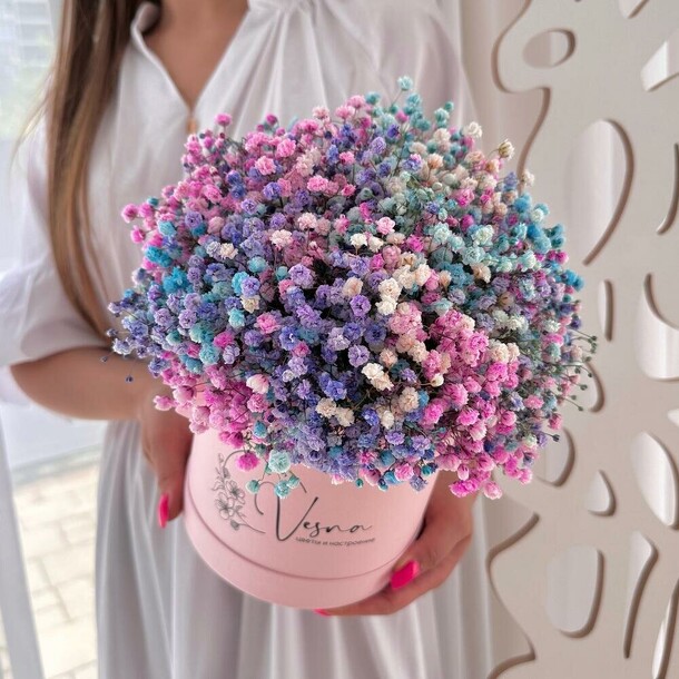 Гипсофила в коробке🌿размер l, артикул F1301196 - 3685 рублей, доставка по городу. Flawery - доставка цветов