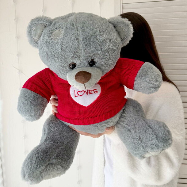 Мишка серый в свитере 38 см, артикул F1521580 - 2490 рублей, доставка по городу. Flawery - доставка цветов