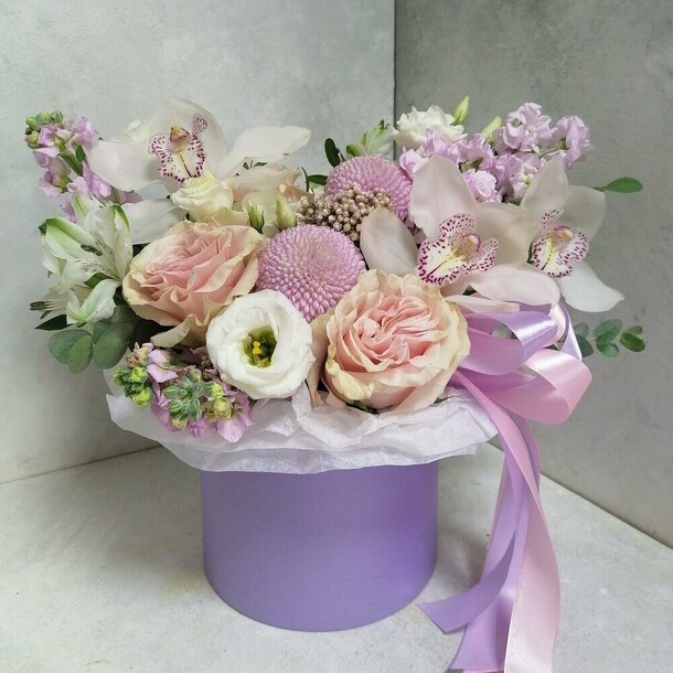 Нежный бокс с орхидеей, артикул F1081429 - 4000 рублей, доставка по городу. Flawery - доставка цветов