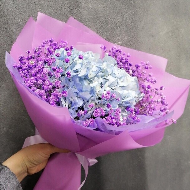 Букет "кружевное" 2 (гортензия и гипсофила), артикул F1099085 - 1777 рублей, доставка по городу. Flawery - доставка цветов