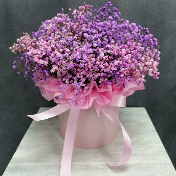 💜гипсофила в боксе💜, артикул F116292 - 1893 рублей, доставка по городу. Flawery - доставка цветов