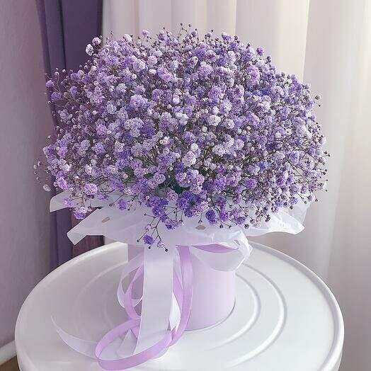 Композиция из сиреневой гипсофилы, артикул F1241974 - 3850 рублей, доставка по городу. Flawery - доставка цветов