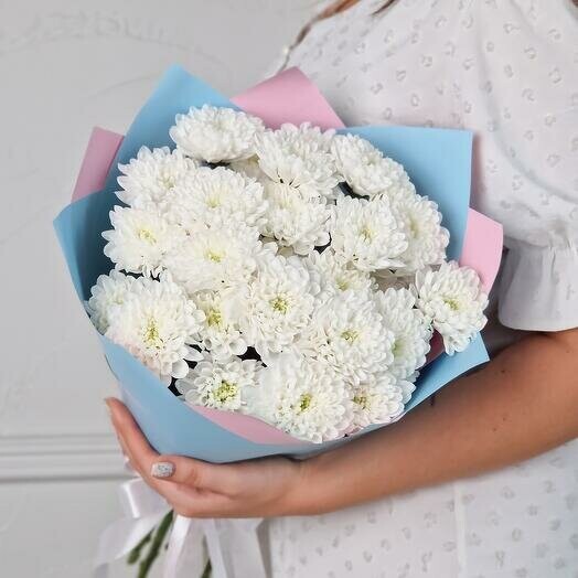 Букет из белых хризантем, артикул F1241996 - 2970 рублей, доставка по городу. Flawery - доставка цветов