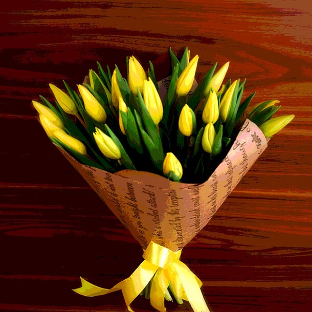 Букет из 25 тюльпанов, артикул F1256320 - 6930 рублей, доставка по городу. Flawery - доставка цветов