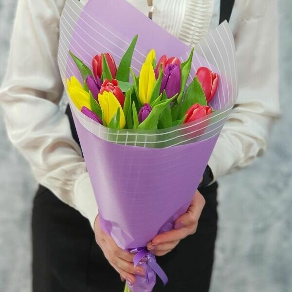 Микс тюльпанов, артикул F1256350 - 3960 рублей, доставка по городу. Flawery - доставка цветов