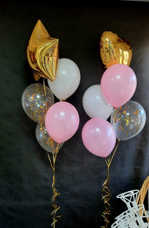 Шары розовые с золотом, артикул F1489677 - 2627 рублей, доставка по городу. Flawery - доставка цветов
