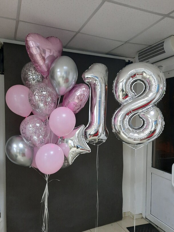 Шары на день рождение, юбилей, артикул F1491179 - 6620 рублей, доставка по городу. Flawery - доставка цветов