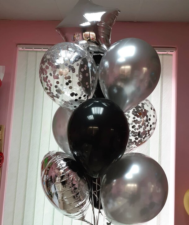 Фонтан из шаров серебро, артикул F158649 - 2698 рублей, доставка по городу. Flawery - доставка цветов