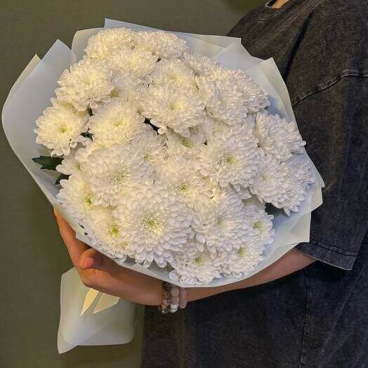 Хризантемы кустовые белые, артикул F1444487 - 4800 рублей, доставка по городу. Flawery - доставка цветов