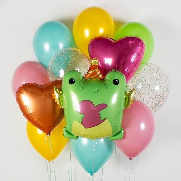 Набор их шаров "влюбленна фрог", артикул F1368826 - 4320 рублей, доставка по городу. Flawery - доставка цветов