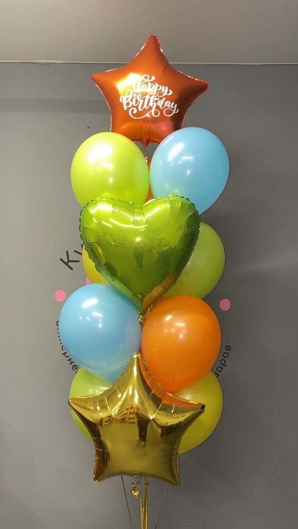 Фонтан из шаров "лаймовый", артикул F1370787 - 3950 рублей, доставка по городу. Flawery - доставка цветов