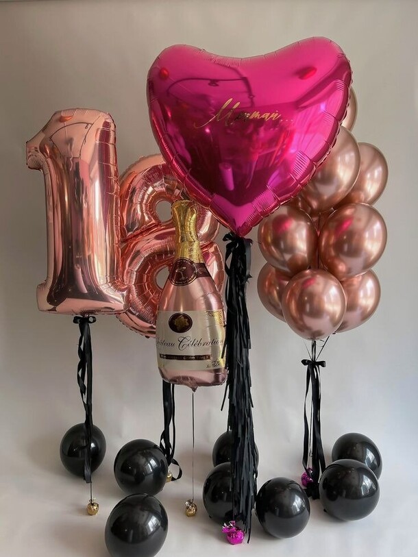 Композиция из шаров "взрослая", артикул F1391273 - 10290 рублей, доставка по городу. Flawery - доставка цветов