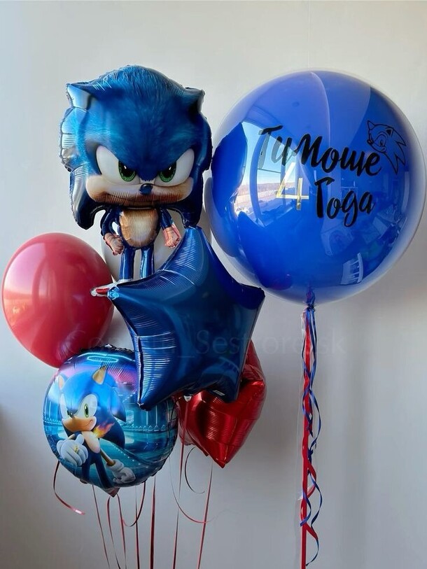 Сет из шаров для мальчика "соник", артикул F1396518 - 5590 рублей, доставка по городу. Flawery - доставка цветов