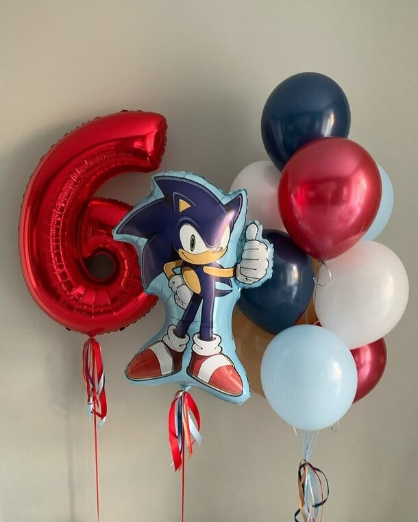 Сет из шаров для мальчика "соник", артикул F1396533 - 4290 рублей, доставка по городу. Flawery - доставка цветов