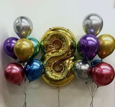 Набор шаров на день рождения 8 лет, артикул F1328792 - 3500 рублей, доставка по городу. Flawery - доставка цветов