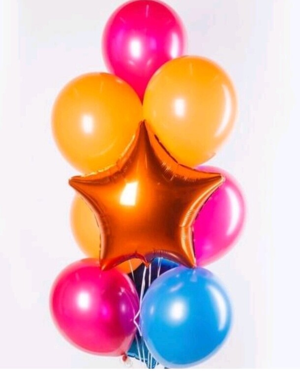 Набор гелиевых шаров сочный, артикул F1330316 - 2000 рублей, доставка по городу. Flawery - доставка цветов