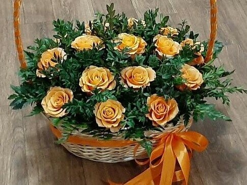 Корзина с розами, артикул F1334858 - 3000 рублей, доставка по городу. Flawery - доставка цветов