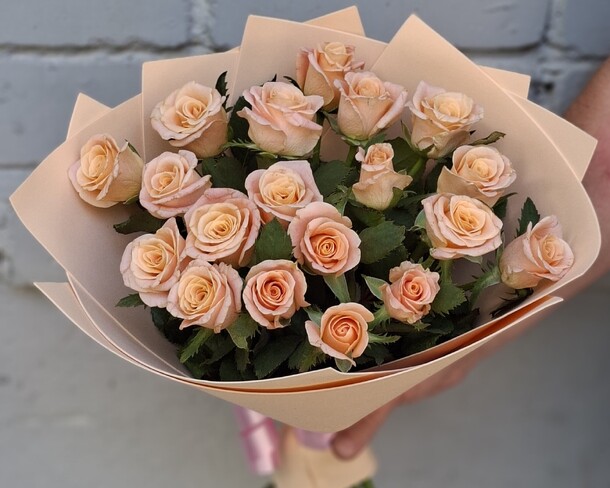 Букет нежно-розовых роз, артикул F1453076 - 3500 рублей, доставка по городу. Flawery - доставка цветов