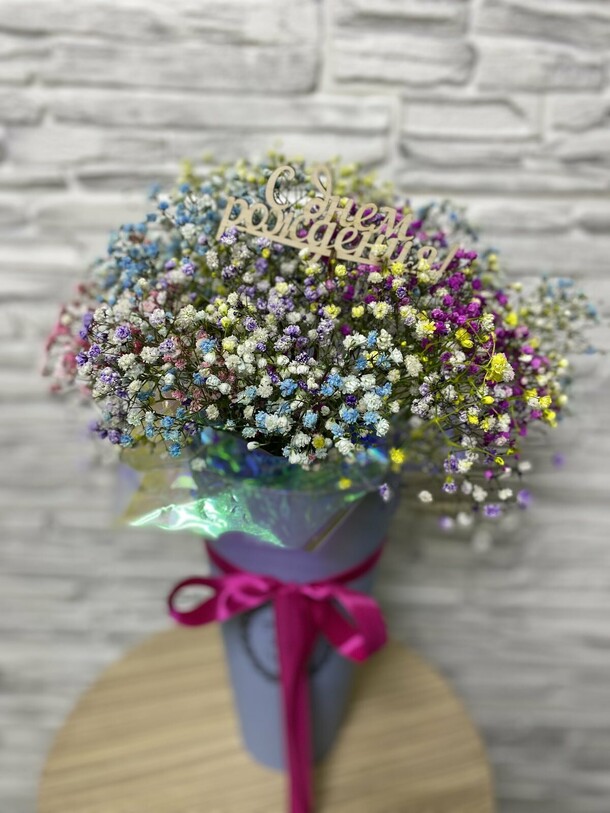 Радужная гипсофила, артикул F1087534 - 6700 рублей, доставка по городу. Flawery - доставка цветов