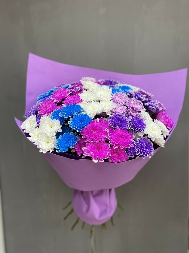 Букет из 21 кустовой хризантемы, артикул F1210087 - 9255 рублей, доставка по городу. Flawery - доставка цветов