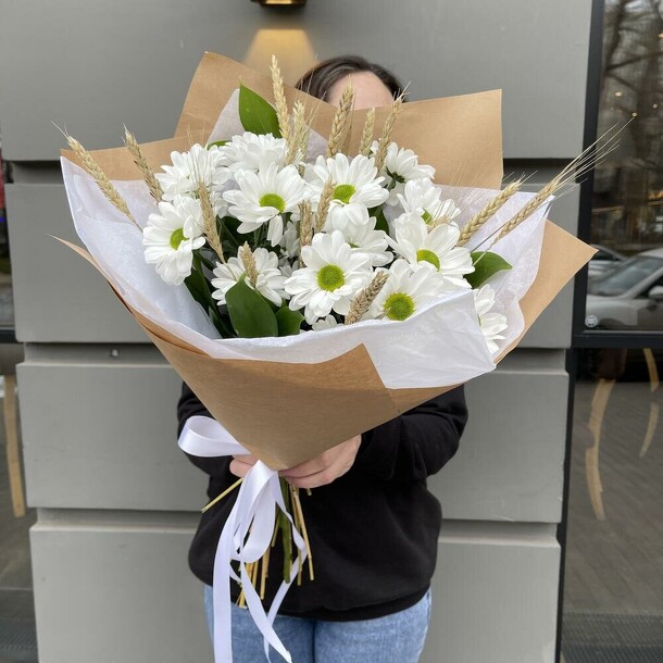 Ромашка с колосками, артикул F1434314 - 1990 рублей, доставка по городу. Flawery - доставка цветов