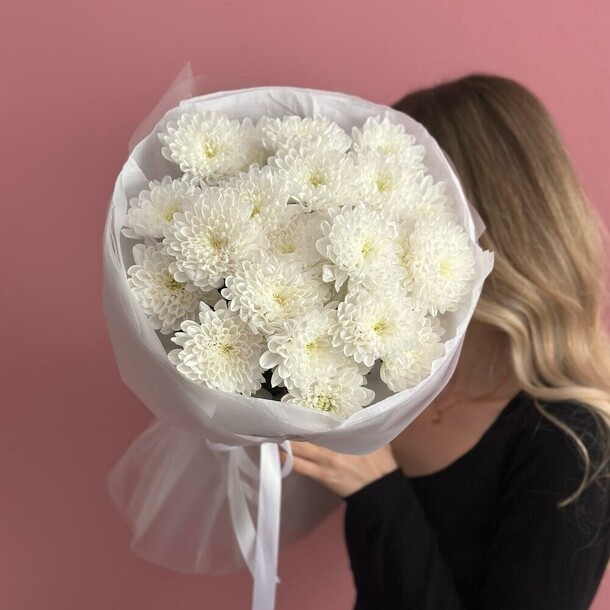 Монобукет из хризантемы -сапфира-, артикул F1434214 - 4888 рублей, доставка по городу. Flawery - доставка цветов