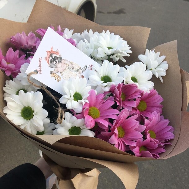 Микс хризантем, артикул F1098298 - 2970 рублей, доставка по городу. Flawery - доставка цветов