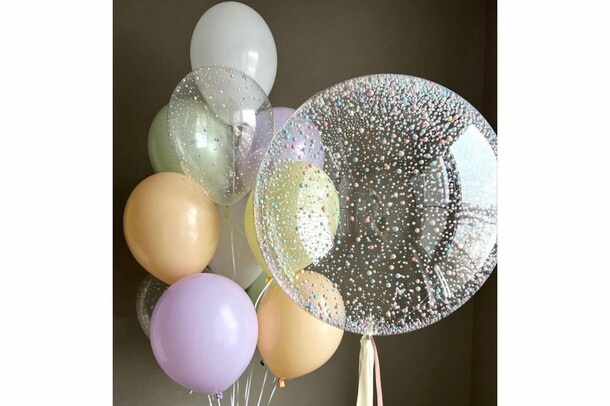 Набор шаров конфетти, артикул F1420660 - 4100 рублей, доставка по городу. Flawery - доставка цветов