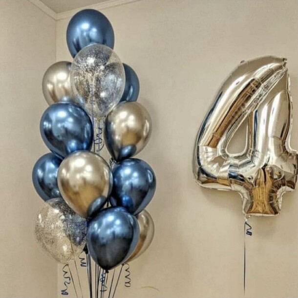 Набор шаров хром, артикул F1420661 - 3200 рублей, доставка по городу. Flawery - доставка цветов