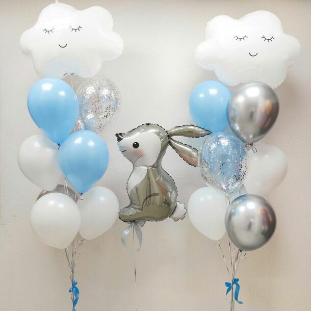 Сет шаров зайка, артикул F1420669 - 7300 рублей, доставка по городу. Flawery - доставка цветов