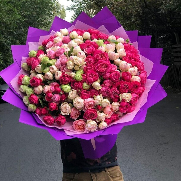 101 пионовидные микс, артикул F1149203 - 60909 рублей, доставка по городу. Flawery - доставка цветов