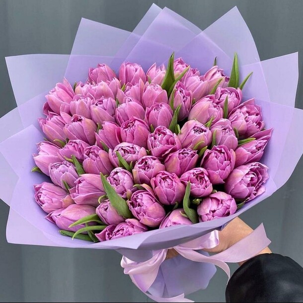 Пионовидные тюльпаны, артикул F1174405 - 15300 рублей, доставка по городу. Flawery - доставка цветов