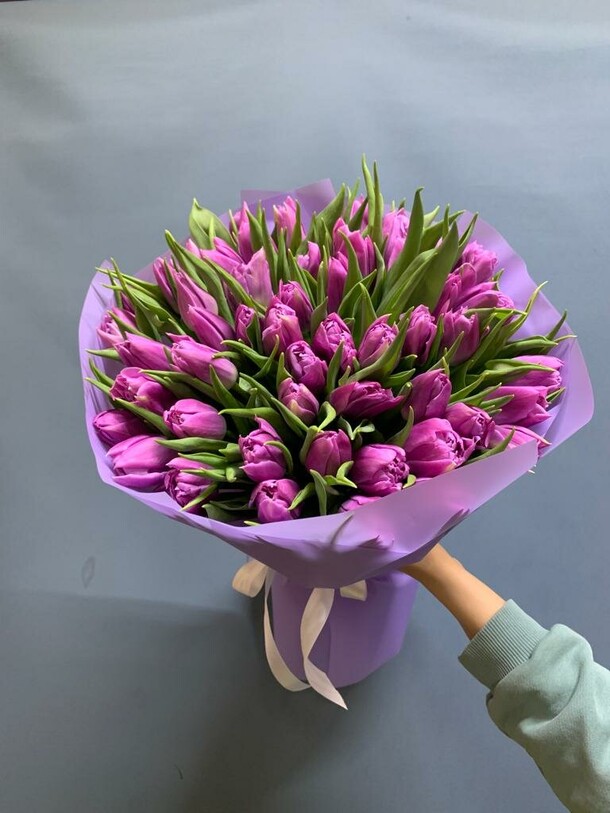 Розовые тюльпаны, артикул F1253043 - 13500 рублей, доставка по городу. Flawery - доставка цветов