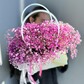 Розовые гипсофилы в сумке "Розовый флоу"