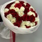 БУКЕТ ИЗ 51 КРАСНОЙ И БЕЛОЙ РОЗЫ