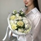 Офелия - белый букет из роз и хризантем