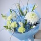 Авторский букет  с тюльпанами и гортензиями "Морское утро"