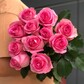 Букет Розовых роз 60 см по ленту 11 шт