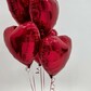 Шары фольгированные красные "Сердце" 5шт