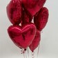 Шары фольгированные красные "Сердце" 7шт