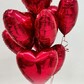 Шары фольгированные красные "Сердце" 10шт