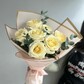 Букет сливочный/розы Эквадор премиум/ пионовидные/парфюмированные/эвкалипт/Цветы Уфы/Доставка Уфа