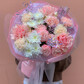 Букет с розовыми розами и кустовой розой