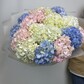 Воздушный букет из 15 гортензий микс