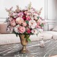 Композиция из искусственных цветов ,Розовая симфония