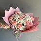 Букет хризантем с розовыми диантусами